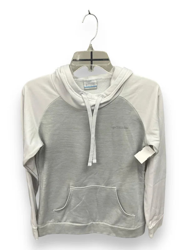Athletic Sweatshirt Hoodie By Columbia In Grey & White, Size: M Vacation