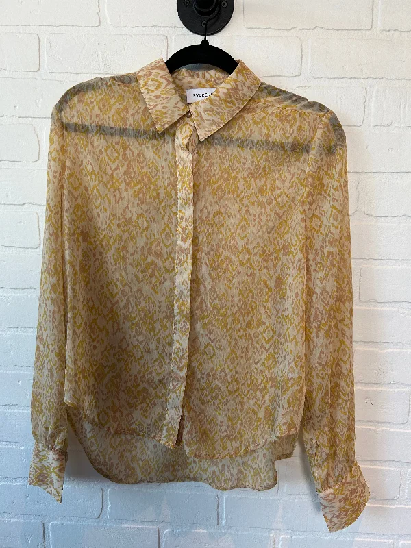 Yellow Top Long Sleeve Evereve, Size S Trendy Men's Bucket