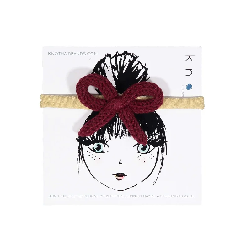 Knot Hairbands Floret Knit Bow Band // Burgundy Dynamic Men's Glow