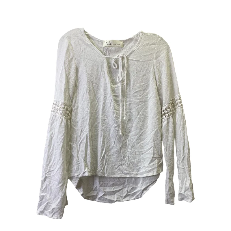White Top Long Sleeve By Vintage Havana, Size: S Polished Men's Silk