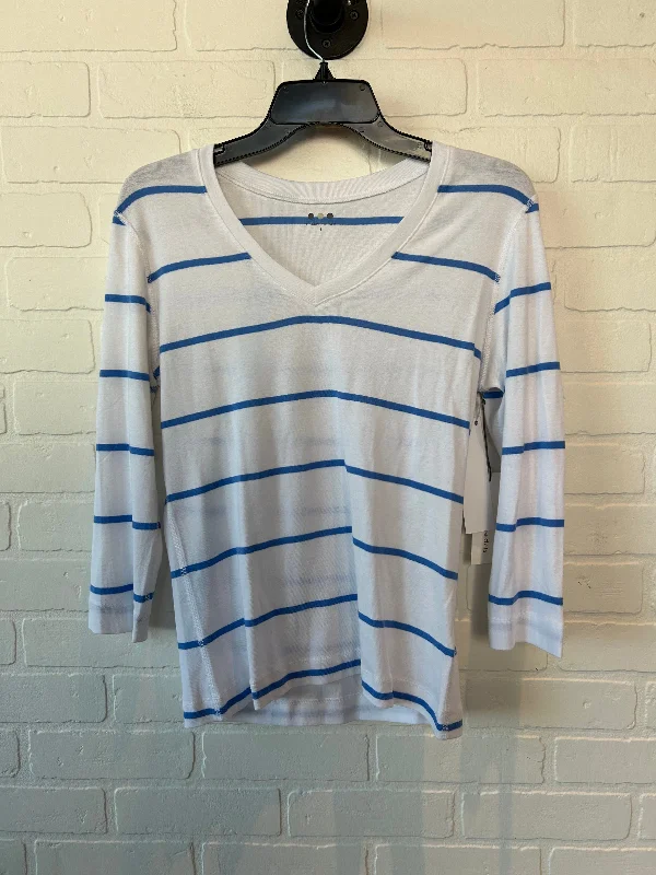 Blue & White Top 3/4 Sleeve Basic Three Dots, Size L Unique Men's Patch