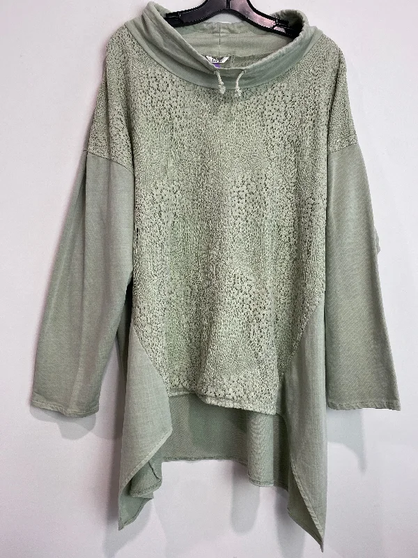 Green Top Long Sleeve Kaktus, Size Xxl Monochromatic All