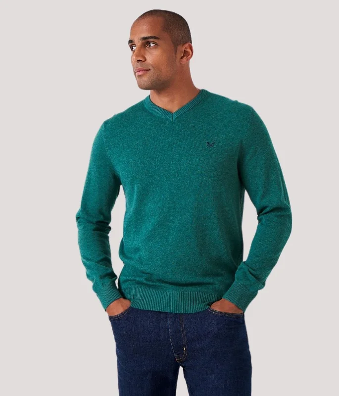 Green Mens Cotton Logo Jumper Bold Men's Statement