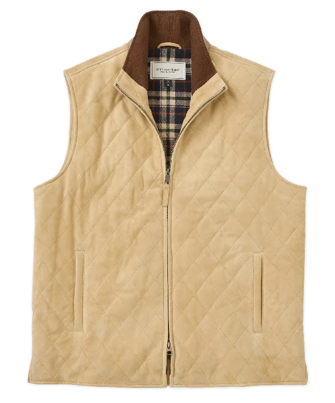 Goat Suede Quilted Vest Trendy Men's Bucket
