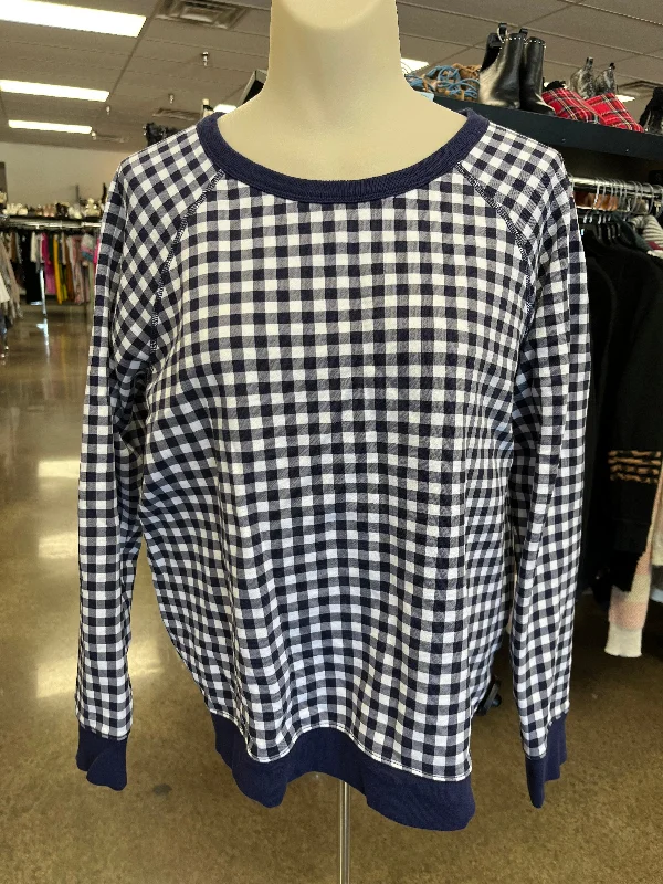 Sweatshirt Crewneck By Draper James In Blue & White, Size: L Artistic Men's Hand