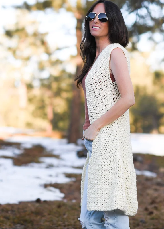 Crochet Kit - Lotus Longline Vest Laid