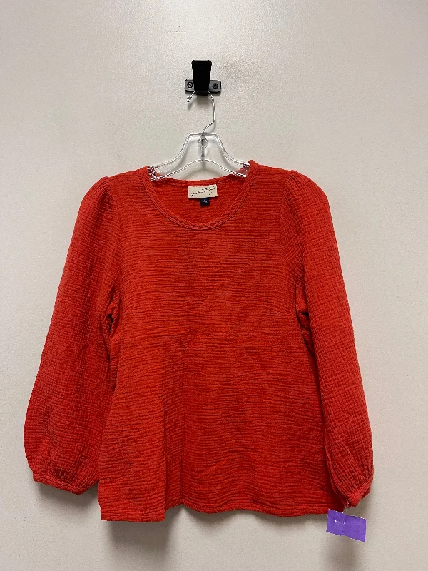 Orange Top Long Sleeve Universal Thread, Size S Organic