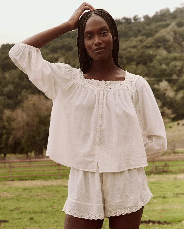 The Eyelet Button Sleep Top. -- True White Masculine Men's Thick