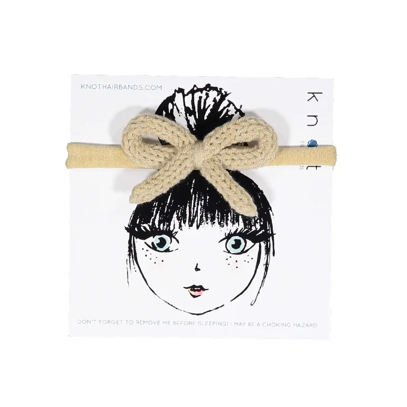 Knot Hairbands Floret Knit Bow Band // Taupe Streetwear Style