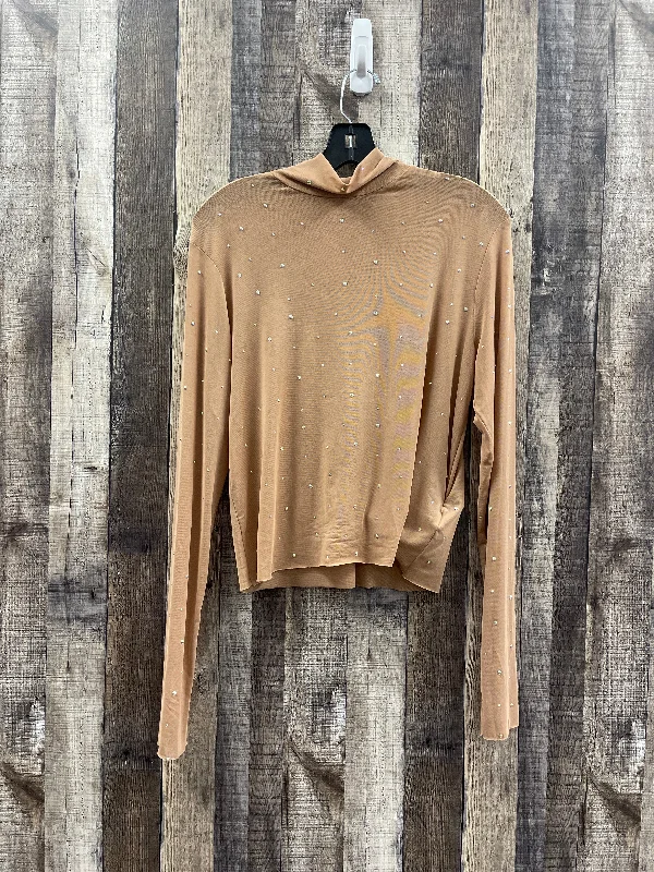 Tan Top Long Sleeve Wild Fable, Size L Monochromatic All