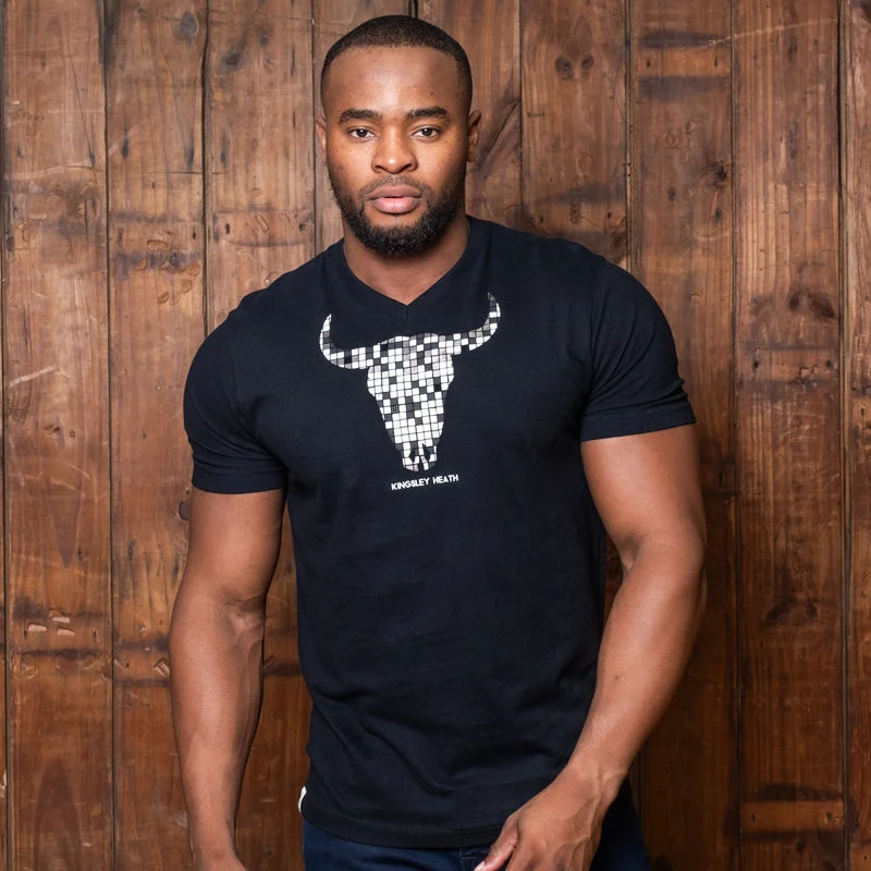 Stud Luxe Skull V-Neck Tee Mamba Polished Men's Satin