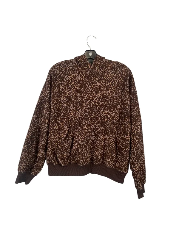 Athletic Sweatshirt Hoodie By Fabletics In Brown, Size: S Gym