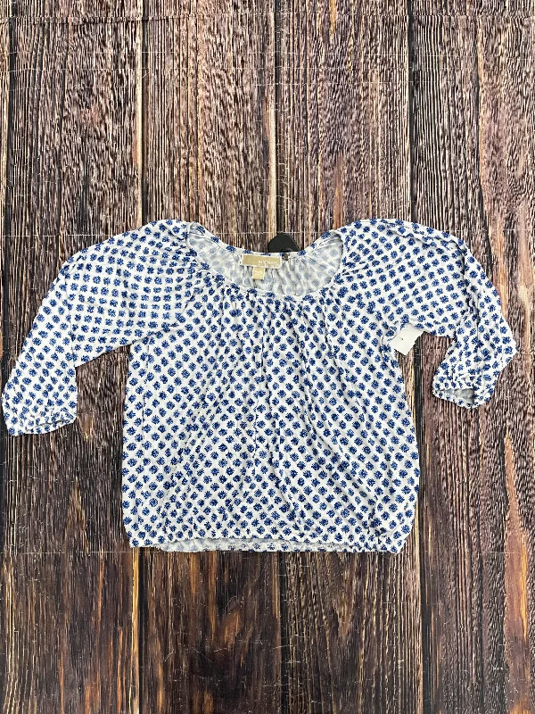 Blue Top 3/4 Sleeve Michael By Michael Kors, Size Xs Sophisticated Men's French