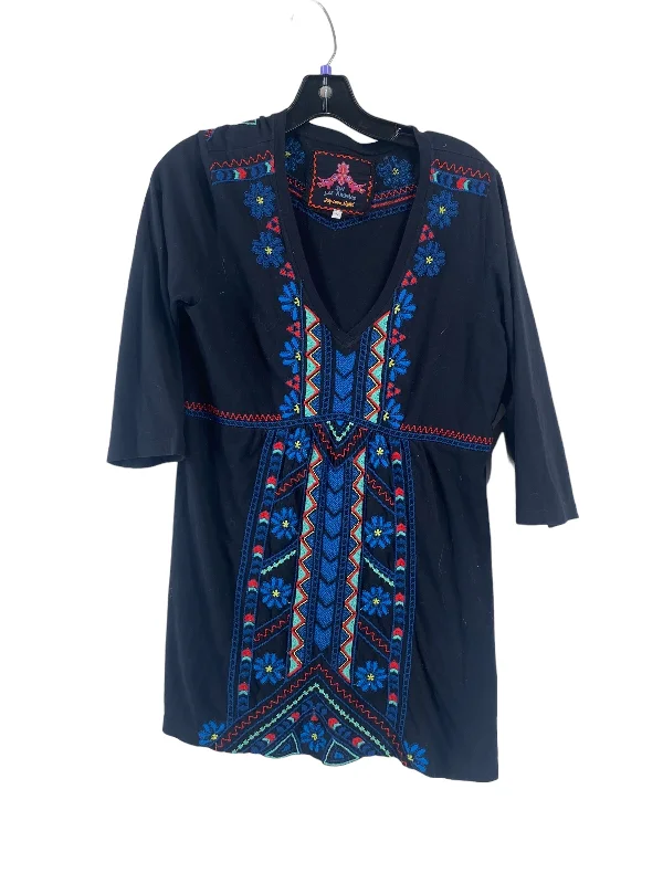 Black Tunic 3/4 Sleeve Johnny Was, Size M Stylish Men's Neon