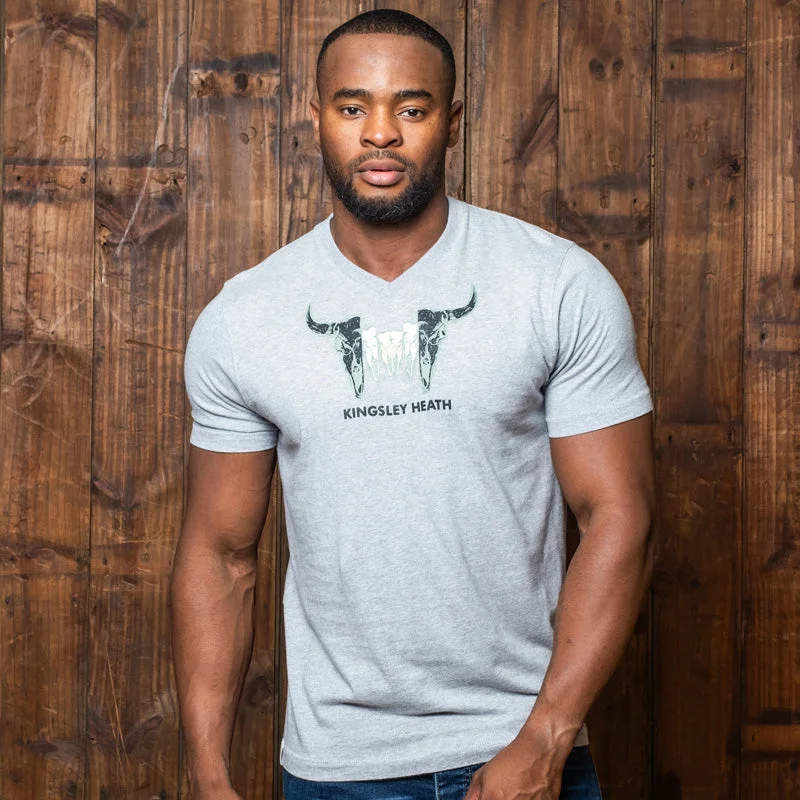 Stacking Skull V-Neck Tee Vervet Athletic Men's Compression